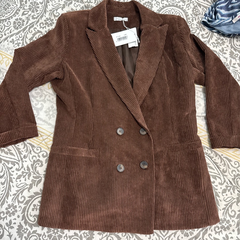 Piazza Roma Brown Corduroy Women's Blazer